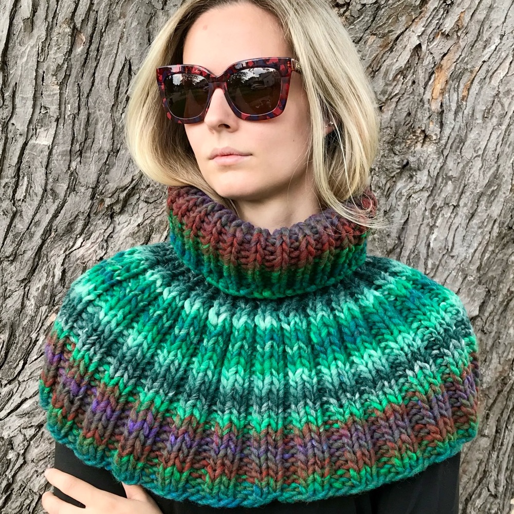 Handmade Turtleneck Infinity Style Caplet Shrug Shawl Scarf  (K57-16H)